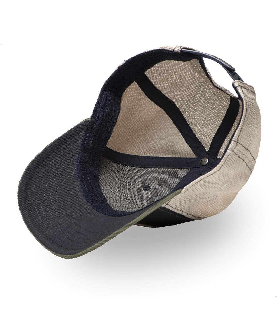 Casquette trucker avec filet bi-matière semi curved avec patch Moto Hatfield-5
