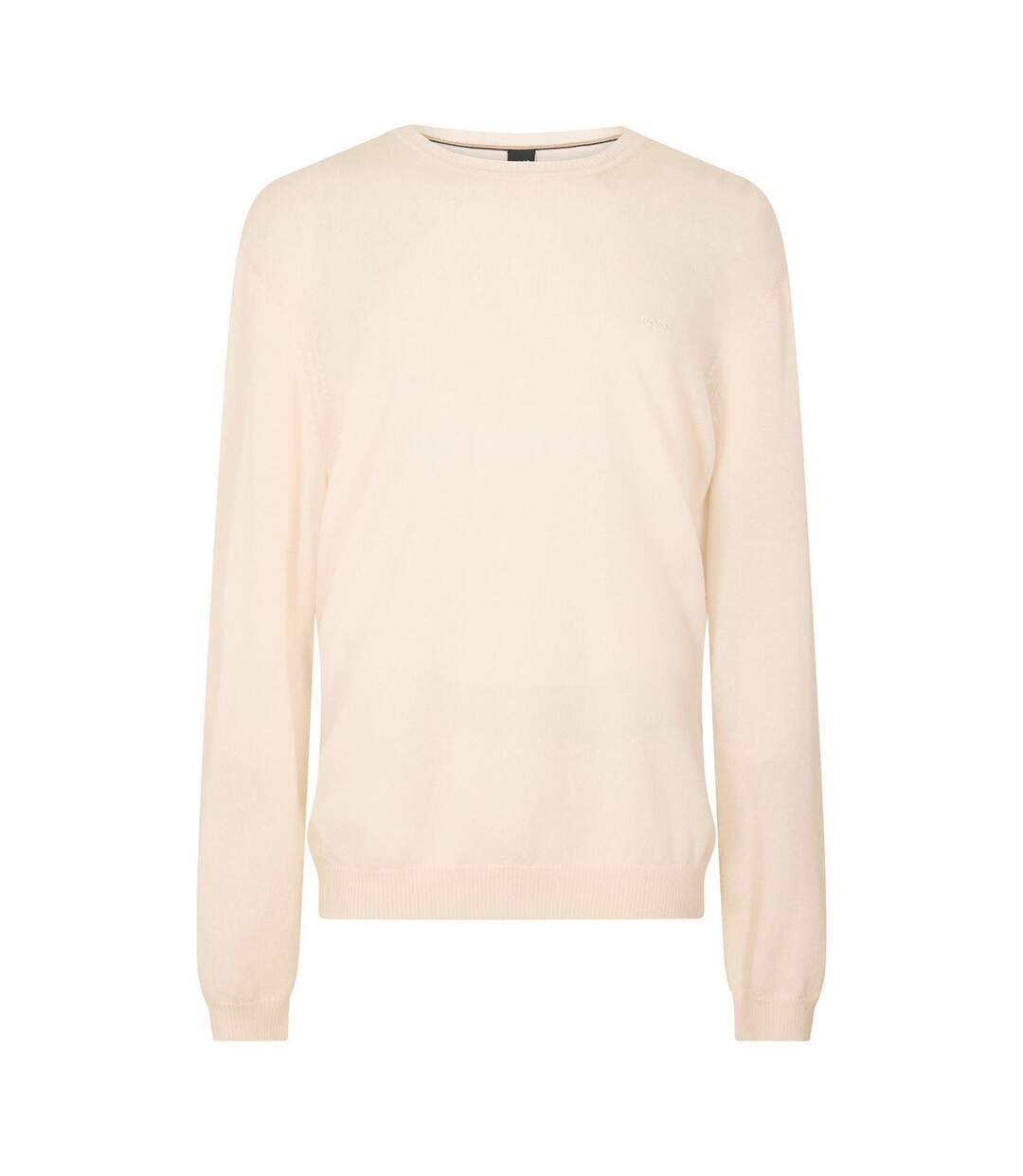 Mens Crew Neck Regular Long-sleeved Sweatshirt White Boss-1