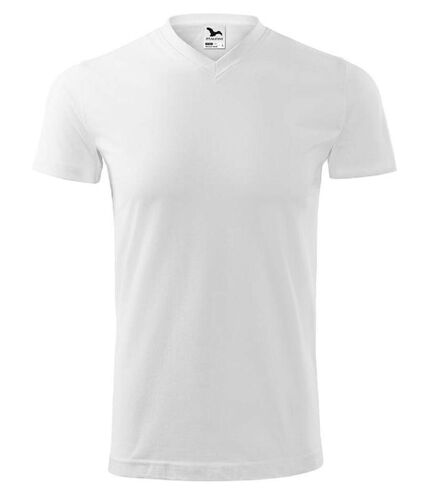T-shirt manches courtes col V - Unisexe - MF111 - blanc