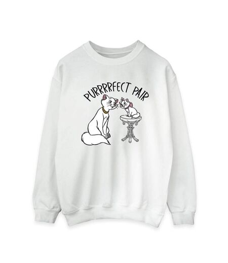 Disney Sweatshirt The Aristocats Purrfect Pair Womens/Ladies (Blanc) - UTBI6987