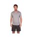 Mens crew neck short pyjama set light grey marl/charcoal Light And Shade-4