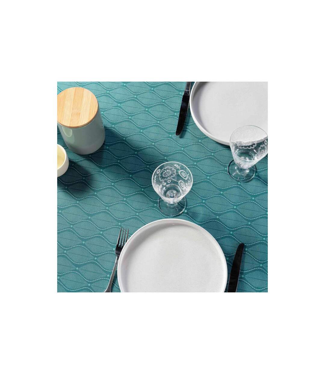 Nappe Antitache Imprimé Ofelis 145x240cm Bleu-2