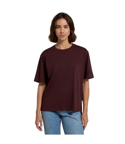 Womens/ladies idol relaxed fit t-shirt dark burgundy Animal