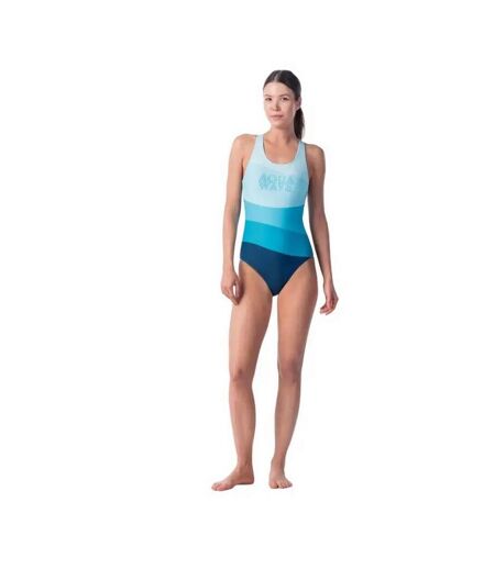 Aquawave Womens/Ladies Salava Wave Pattern One Piece Bathing Suit (Blue) - UTIG112