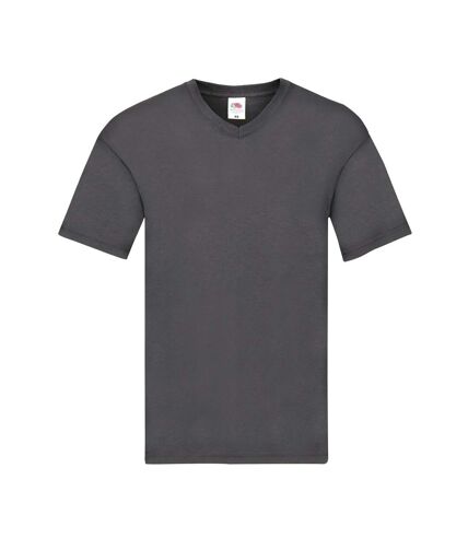 Fruit of the Loom Mens Original Plain V Neck T-Shirt (Light Graphite)