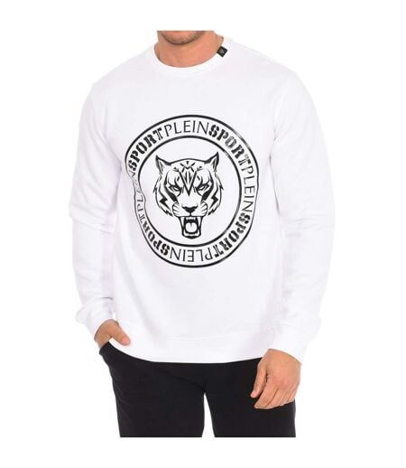 Pull Motif Logo Homme Blanc Plein Sport