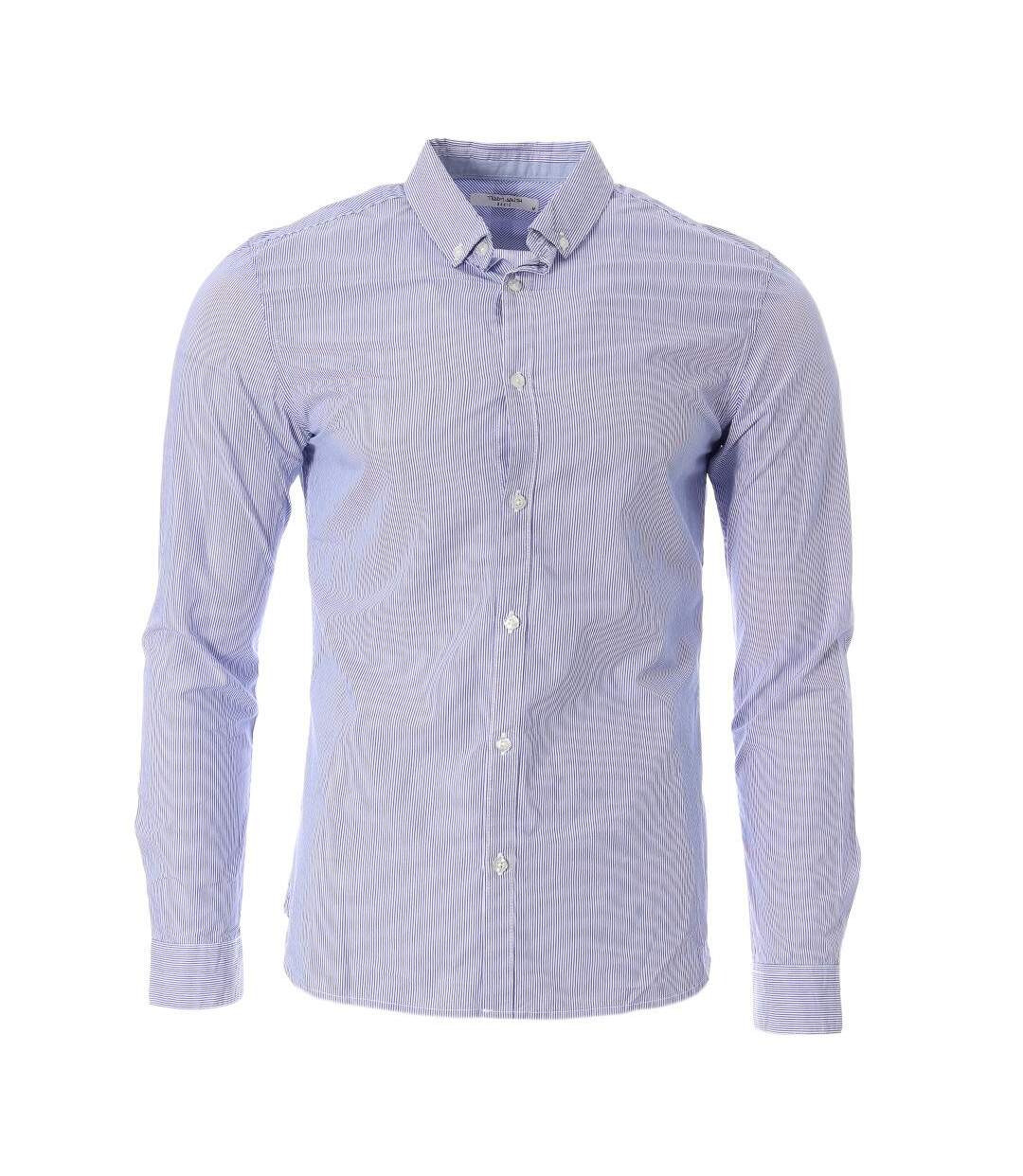 Chemises bleu/blanc à rayures homme teddy smith carton - 3xl-1