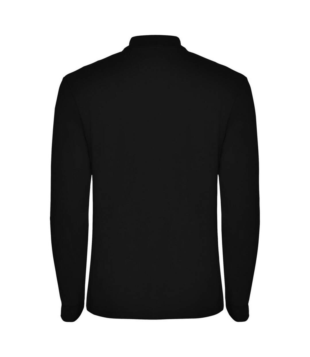 Mens estrella long-sleeved polo shirt solid black Roly