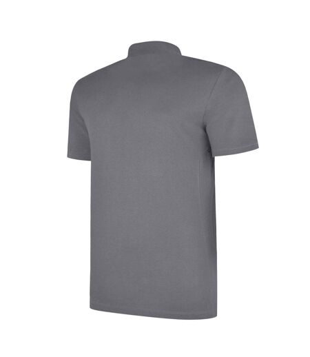 Mens Essential Polo Shirt Carbon White Umbro