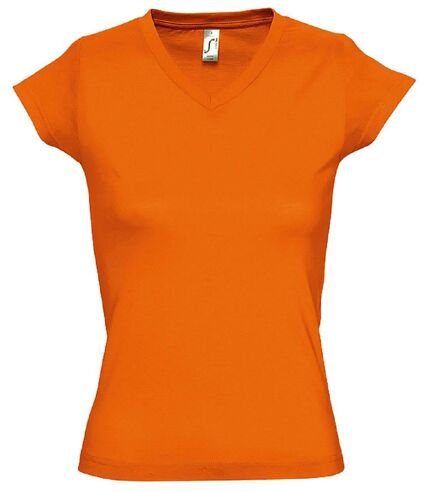 T-shirt manches courtes col V - Femme - 11388 - orange