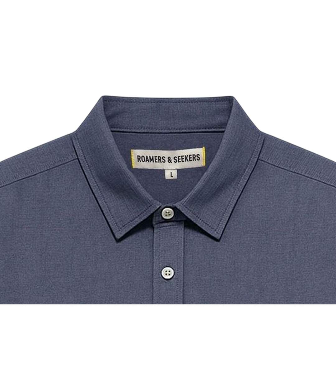 Chemise Motif/style Uni Homme Bleu Marine Sombre Roamers-3