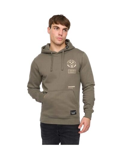 Sweat À Capuche Moules Homme Olive Crosshatch