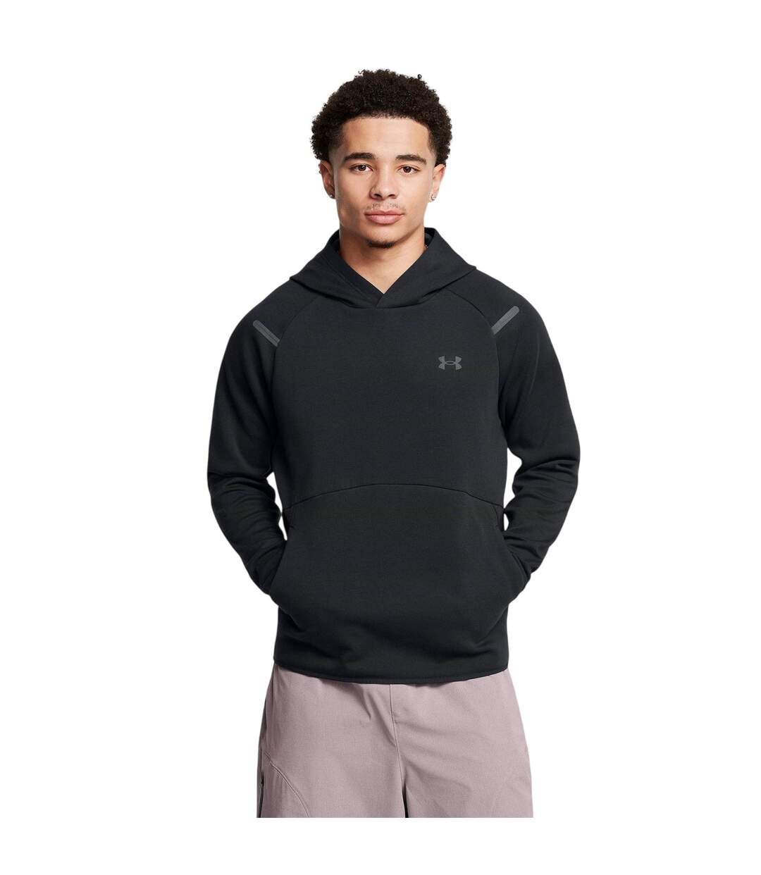 Mens Raglan Athletic Hoodie Black Under Armour-2