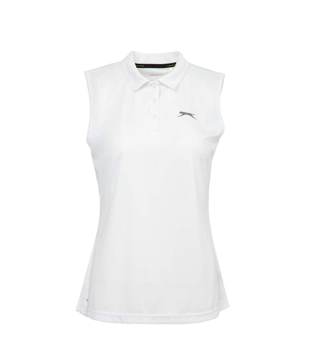 Womens/ladies Sleeveless Polo Shirt White Slazenger-1