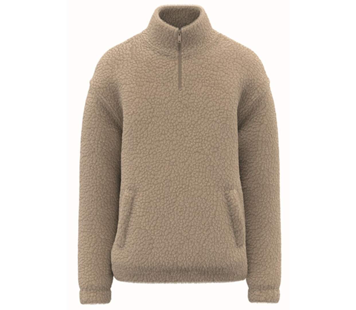 Sweat-shirt 1/4 zip - Unisexe - PATS403 - beige sable-1