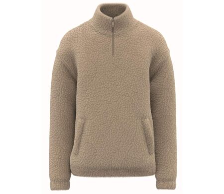 Sweat-shirt 1/4 zip - Unisexe - PATS403 - beige sable