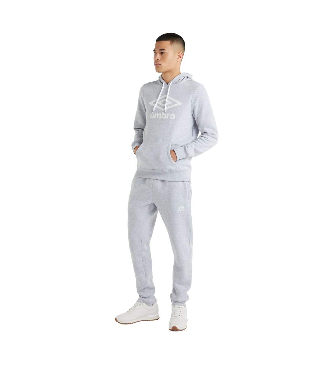 Mens logo hoodie grey marl Umbro-2