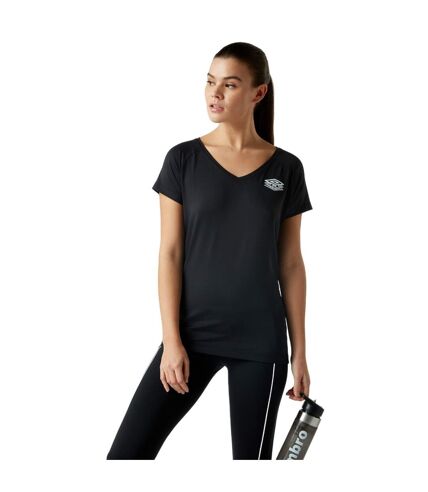 Umbro Womens/Ladies PTF Mesh Panel Sports T-Shirt (Black)