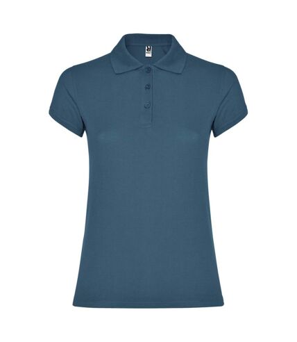 Polo star femme bleu gris Roly