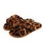 Eastern Counties Leather Womens/Ladies Delilah Leopard Print Sheepskin Slippers (Brown/Black) - UTEL372