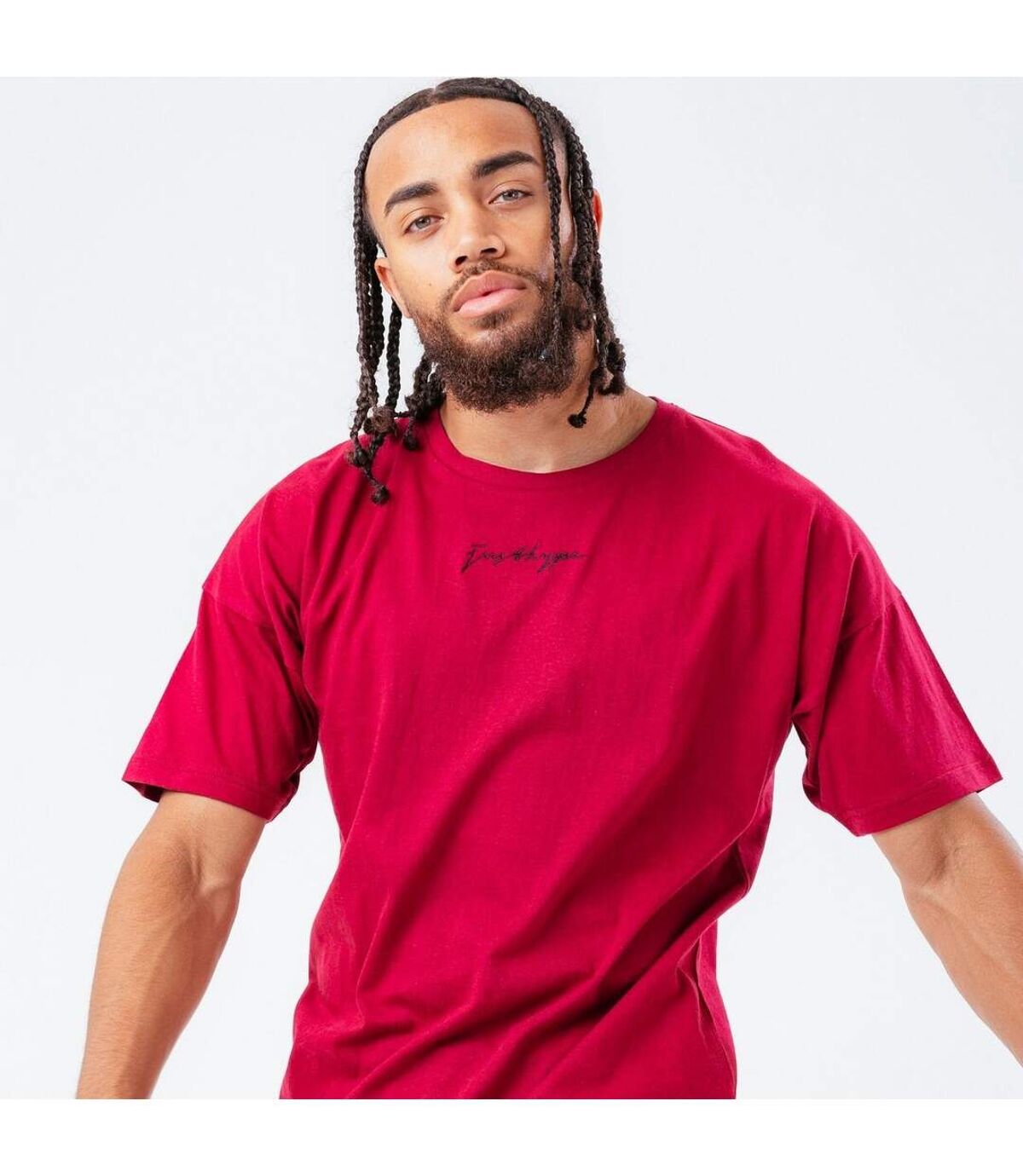 Hype Mens Oversized T-Shirt (Pack of 2) (Red/Black)