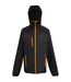Mens Navigate Quilted Hybrid Jacket Black Orange Pop Regatta-1