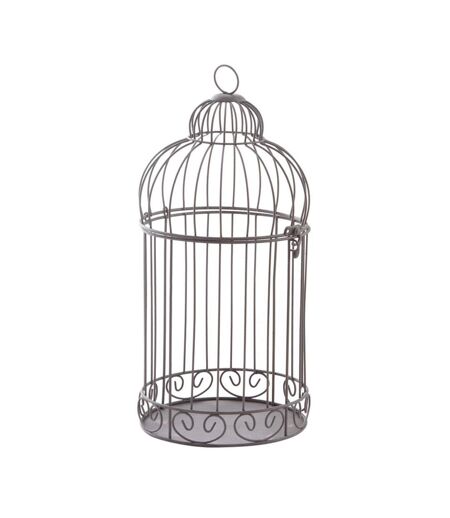 Cage à oiseaux ronde en métal vieilli
