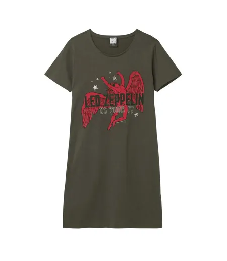 Robe T-shirt Icarus Femme Anthracite Rouge Amplified