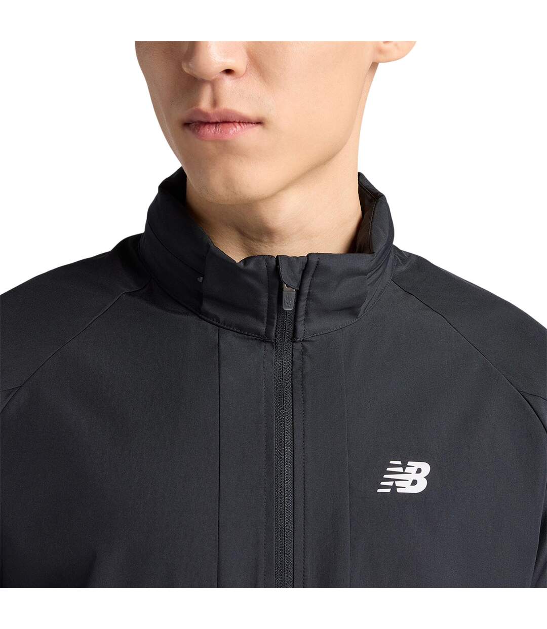 Mens Two Tone Woven Hooded Jacket Black New Balance-3