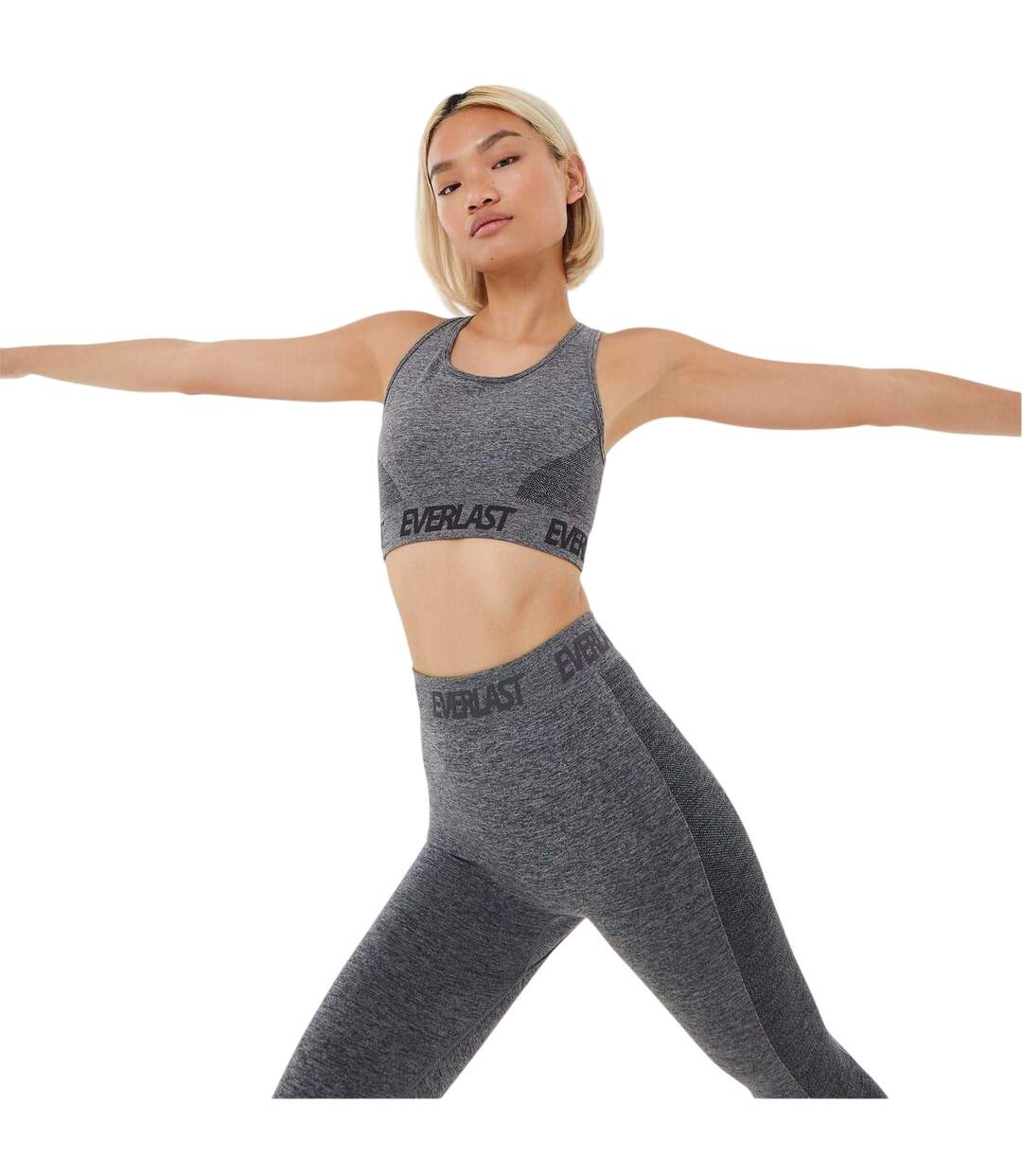Brassière De Sport Motif/style Logo Femme Charbon Chiné Everlast-2