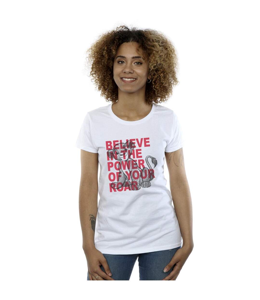 Disney T-shirt en coton Le Roi Lion Power Of Roar Femme/Ladies (Blanc) - UTBI25241-2