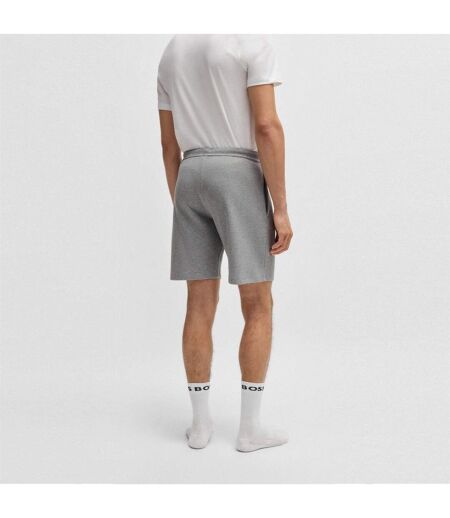 Mens Waffle Relaxed Fit Shorts Grey Boss