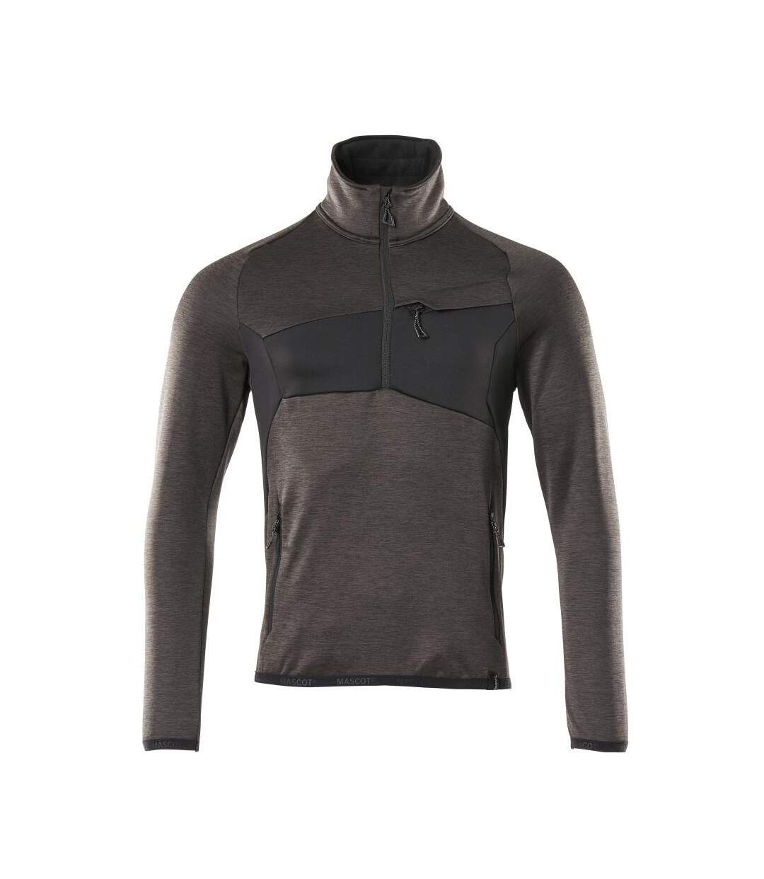 Mens Advanced Plain Half Zip Fleece Top Dark Anthracite Black Mascot-1
