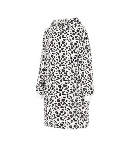 Sweat À Capuche Couverture Motif/style Imprimé Léopard Femme Beige Noir Linea