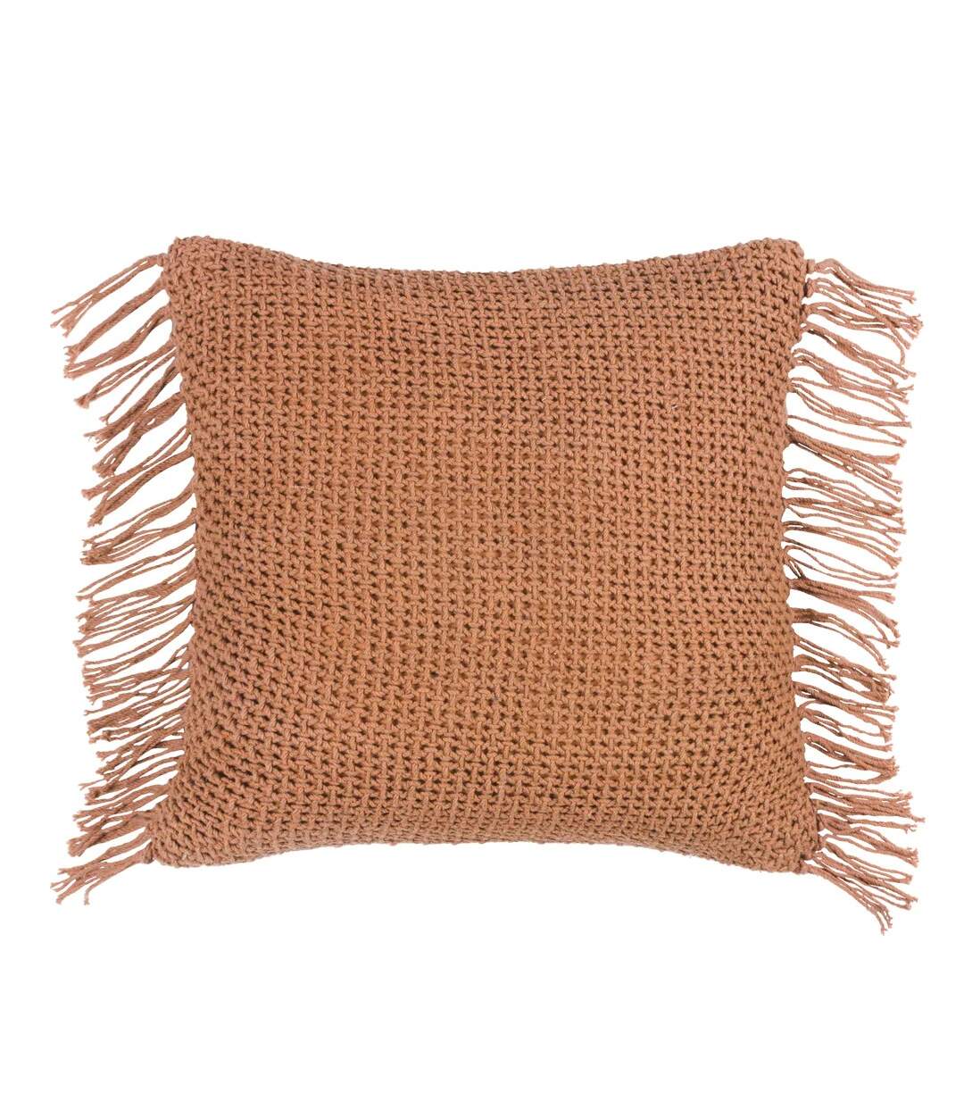 Nimble knitted cushion cover 45cm x 45cm baked earth Yard