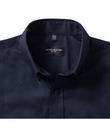 Mens Oxford Formal Shirt Bright Navy Russell Collection