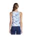 Womens/ladies Gowalk Seascape Floral Tank Top Purple Turquoise Skechers-2