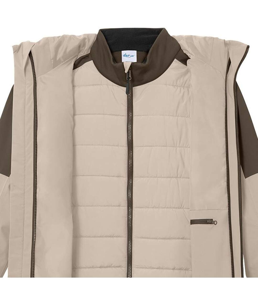 Veste 3 en 1 - Femme - JN1377 - beige grès et marron-2