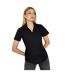 Womens/ladies workforce short-sleeved blouse black Kustom Kit