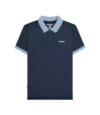 Polo Motif/style À Carreaux Homme Bleu Marine Lambretta
