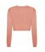 Awdis Womens/Ladies Long-Sleeved Crop T-Shirt (Dusty Pink)