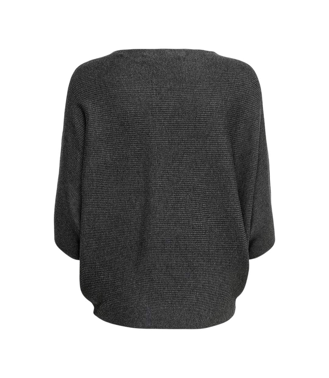 Sweat Manches Dolman Femme Gris Foncé Chiné Only-3