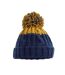 Bonnet apres adulte bleu marine oxford / moutarde Beechfield-2