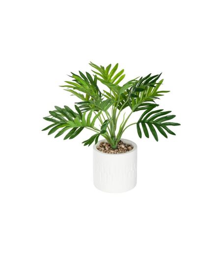 Plante Artificielle en Pot Palmier 28cm Vert