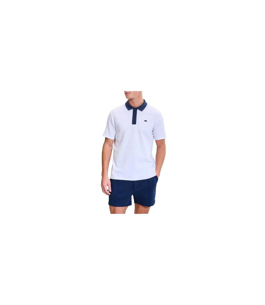 Mens Vergo Polo Shirt White Navy Ellesse-1