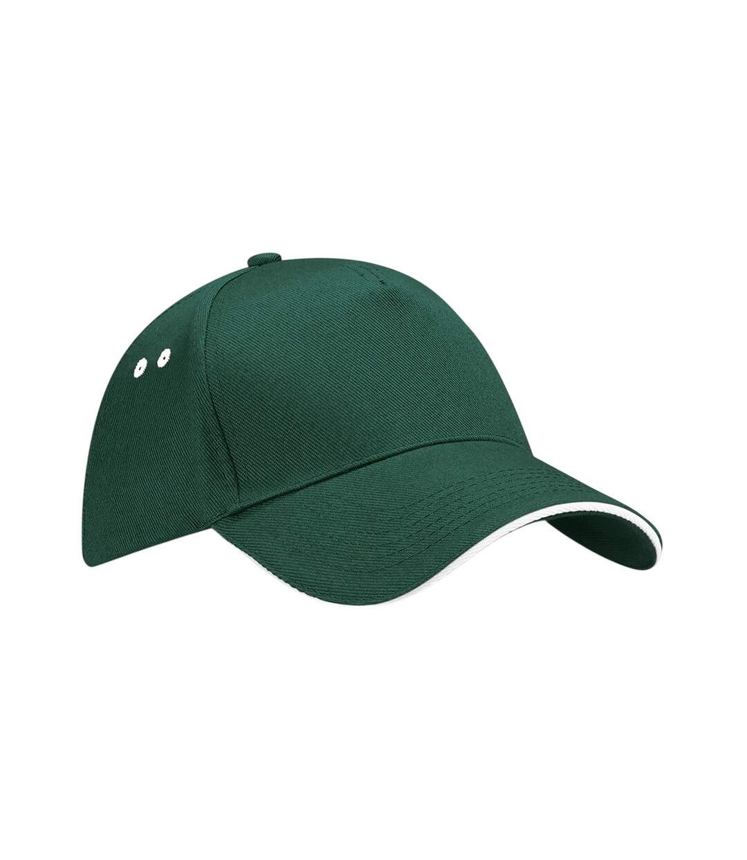Casquette De Baseball Motif/style 5 Panneaux Ultimate Vert Bouteille Blanc Beechfield-3