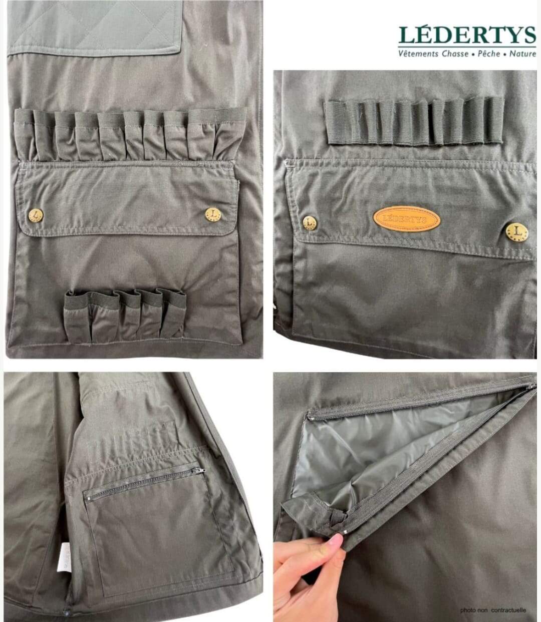 Gilet Traqueur LEDERTYS LY0208 – Robustesse Bi-Matière, Cartouchière et Liberté de Mouvement-5