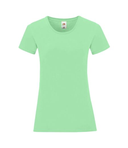 Womens/ladies iconic t-shirt neo mint Fruit of the Loom