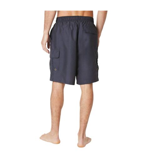 Mens quick dry cargo pocket swim shorts dark grey Maine