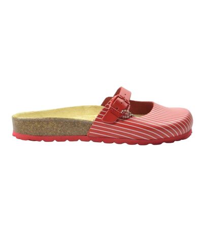 Sanosan Womens/Ladies Florencia Stripe Leather Sandals (Red) - UTBS4299